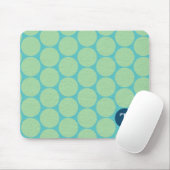 Chic Large Aquamarin Green Polka Dots Mousepad (Mit Mouse)