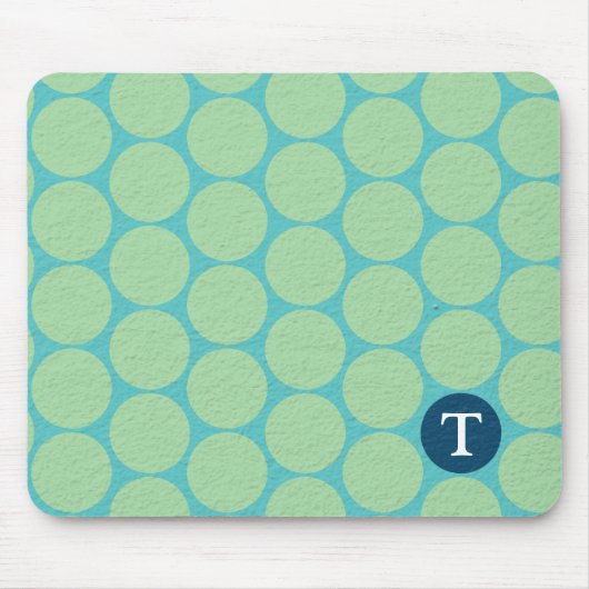 Chic Large Aquamarin Green Polka Dots Mousepad (Vorne)