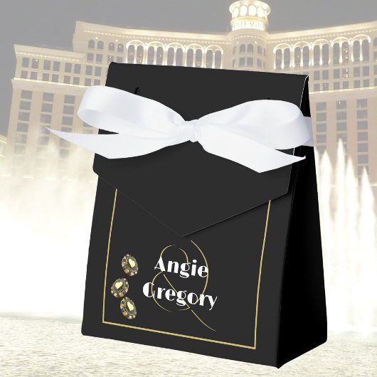 Chic Las Vegas Casino Schwarzes Gold Geschenkschachtel