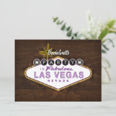 Chic Las Vegas Sign Junggeselinnen-Abschied Einlad Einladung (Stehend Vorderseite)