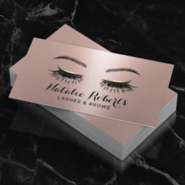 Chic Lashes Makeup Rose Gold Eyelash Salon Visitenkarte