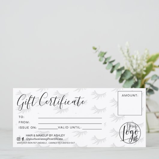 Chic Lashes Schwarz-Weiß-Logo (Stehend Vorderseite)