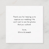 Chic Lässig Script QR Code Wedding Share the Liebe Begleitkarte (Rückseite)