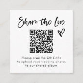 Chic Lässig Script QR Code Wedding Share the Liebe Begleitkarte (Vorderseite)