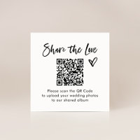 Chic Lässig Script QR Code Wedding Share the Liebe