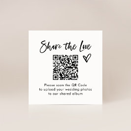 Chic Lässig Script QR Code Wedding Share the Liebe Begleitkarte