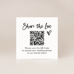 Chic Lässig Script QR Code Wedding Share the Liebe Begleitkarte