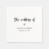 Chic, Lässiges Drehbuch und Herz | Hochzeit Serviette (Vorderseite)