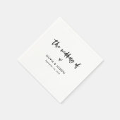 Chic, Lässiges Drehbuch und Herz | Hochzeit Serviette (Ecke)