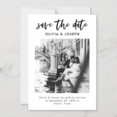 Chic Lässiges Skript und Foto Save the Date Magneteinladung (Vorderseite)