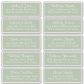 Chic Laurel Green Wedding Guest Address Labels (Vorderseite)