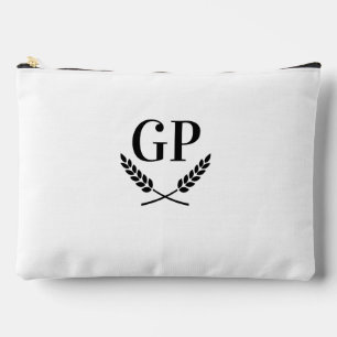 Chic laurel Wappen Monogramm Logo große Kosmetiktü Zubehörtasche