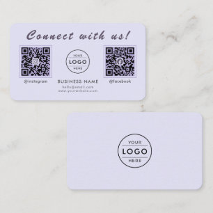 Chic Lavendel-Doppel-QR-Code Multi-Social-Media Visitenkarte