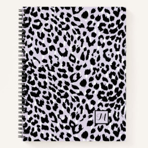 Chic Lavendel und Black Animal Print mit Monogram Notizblock