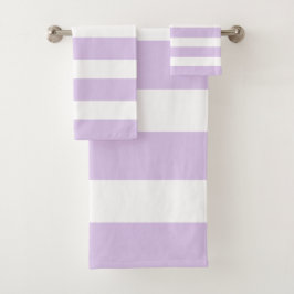 Chic Lavendel und White Stripes Badetuch Set