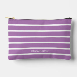 Chic Lavendel & White Strip Travel & Make up Bag Zubehörtasche