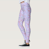 Chic Lavender Blue and Red Fracture Pattern Leggings (Links)
