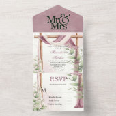 Chic Lavender Canopy Eucalyptus Wedding All In One Einladung (Innen)