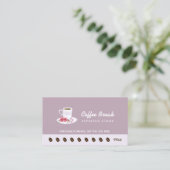 Chic Lavender Floral Coffee Stand Loyalty Punch Treuekarte (Stehend Vorderseite)