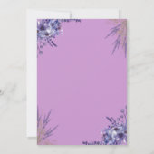 Chic Lavender Floral Gold Glitzer Graduation Party Einladung (Rückseite)