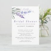 Chic Lavender Floral Watercolor Brautparty Einladung (Stehend Vorderseite)