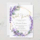 Chic Lavender Flowers Bridal Shower  Einladung (Vorderseite)
