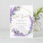 Chic Lavender Flowers Bridal Shower  Einladung (Stehend Vorderseite)