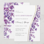 Chic Lavender Foliage 50. Hochzeitstag Einladung (Vorne/Hinten)