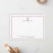 Chic Lavender Frame - Blume und Hoffnung Personali Mitteilungskarte (Vorderseite/Rückseite Beispiel)
