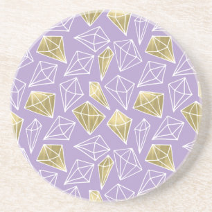 Chic Lavender Gold Diamonds Weihnachten Getränkeuntersetzer