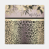 Chic Lavender Gold Leopard Safari Magnet (Vorne)