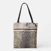 Chic Lavender Gold Leopard Safari Tasche (Rückseite)