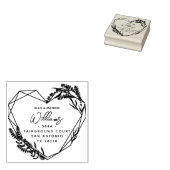 Chic Lavender Heart Married Couple Return Address Gummistempel (Stempel)