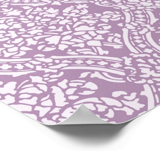 Chic Lavender Lila Damask Monogram mit Name Poster (Ecke)
