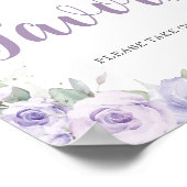 Chic Lavender Lila Floral Quinceñera Favoriten Poster (Ecke)