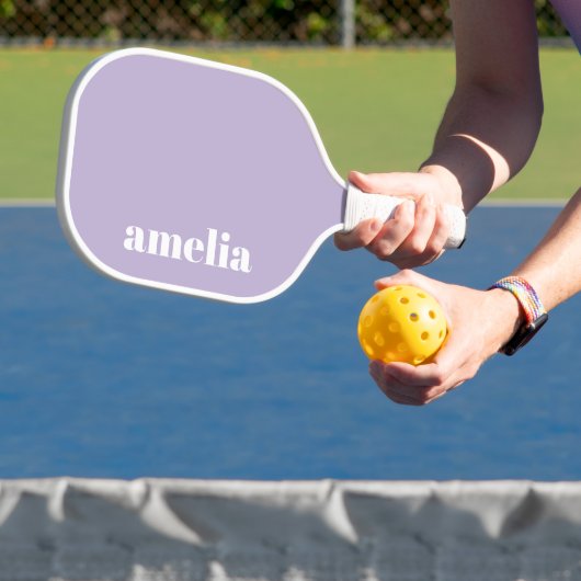 Chic Lavender Lila Monogram Pickleball Schläger (InSitu)