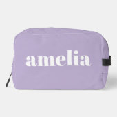 Chic Lavender Lila Monogram Waschbeutel (Rückseite)