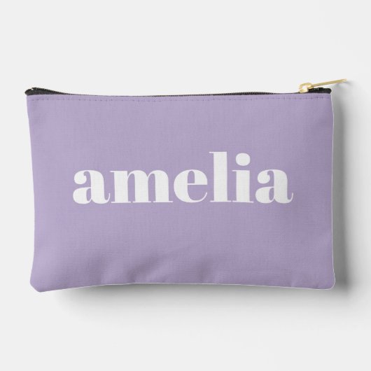 Chic Lavender Lila Monogram Zubehörtasche (Rückseite)