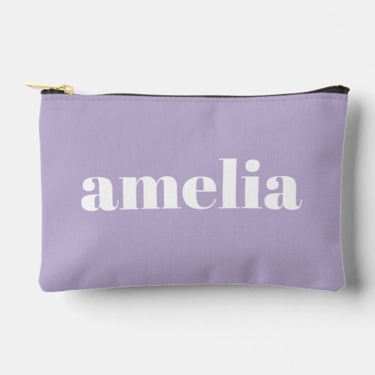 Chic Lavender Lila Monogram Zubehörtasche (Vorderseite)