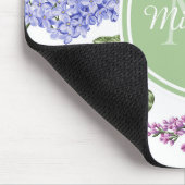 Chic Lavender Lilac Floral Pastell Green Monogram Mousepad (Ecke)