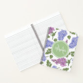 Chic Lavender Lilac Floral Pastell Green Monogram Notizblock (Innenseite)