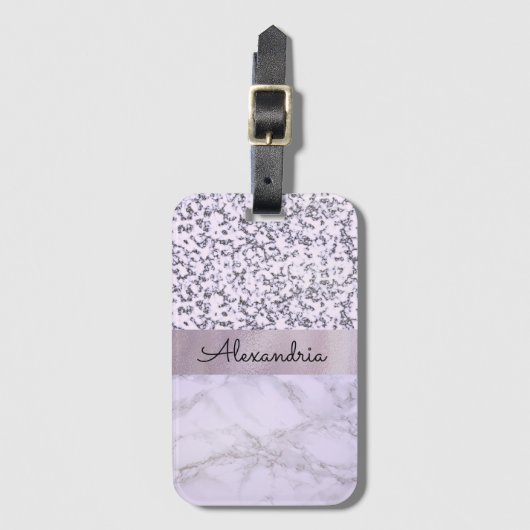 Chic Lavender Marble Gepäckanhänger (Vorderseite Vertikal)