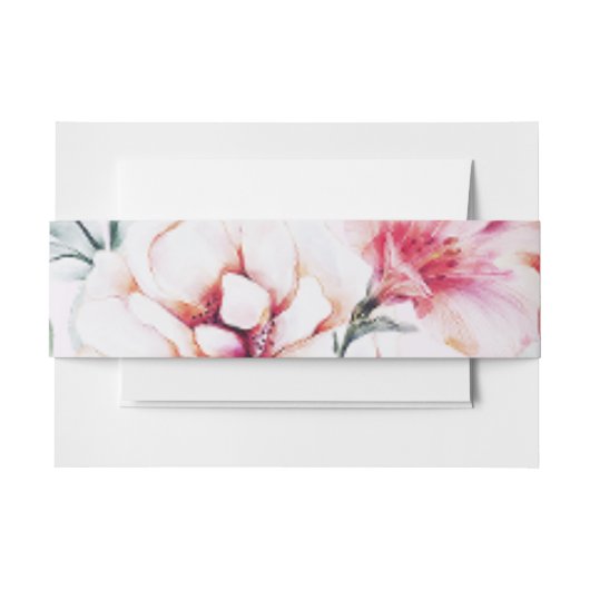 Chic Lavender mit Watercolor Floral Wedding Einladungsbanderole (Vorderseite Beispiel)