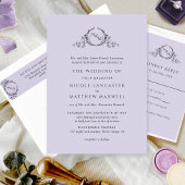Chic Lavender Monogram Wedding Rücksendeadresse