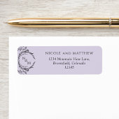 Chic Lavender Monogram Wedding Rücksendeadresse