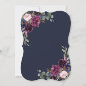 Chic Lavender Navy Blue Floral Bloom 50. Geburtsta Einladung (Rückseite)