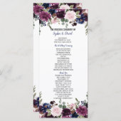 Chic Lavender Navy Blue Floral Bloom Programm (Vorne/Hinten)