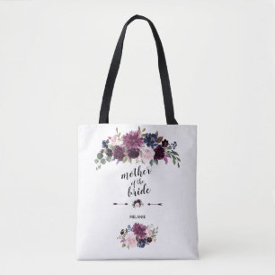 Chic Lavender Navy Blue Floral Mutter der Braut Tasche