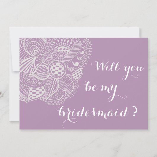 Chic Lavender Paisley wird meine Bridesmaid sein Einladung (Vorderseite)