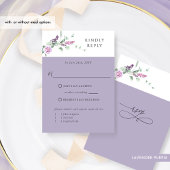 Chic Lavender Pastel floral mit oder ohne Mahlzeit RSVP Karte